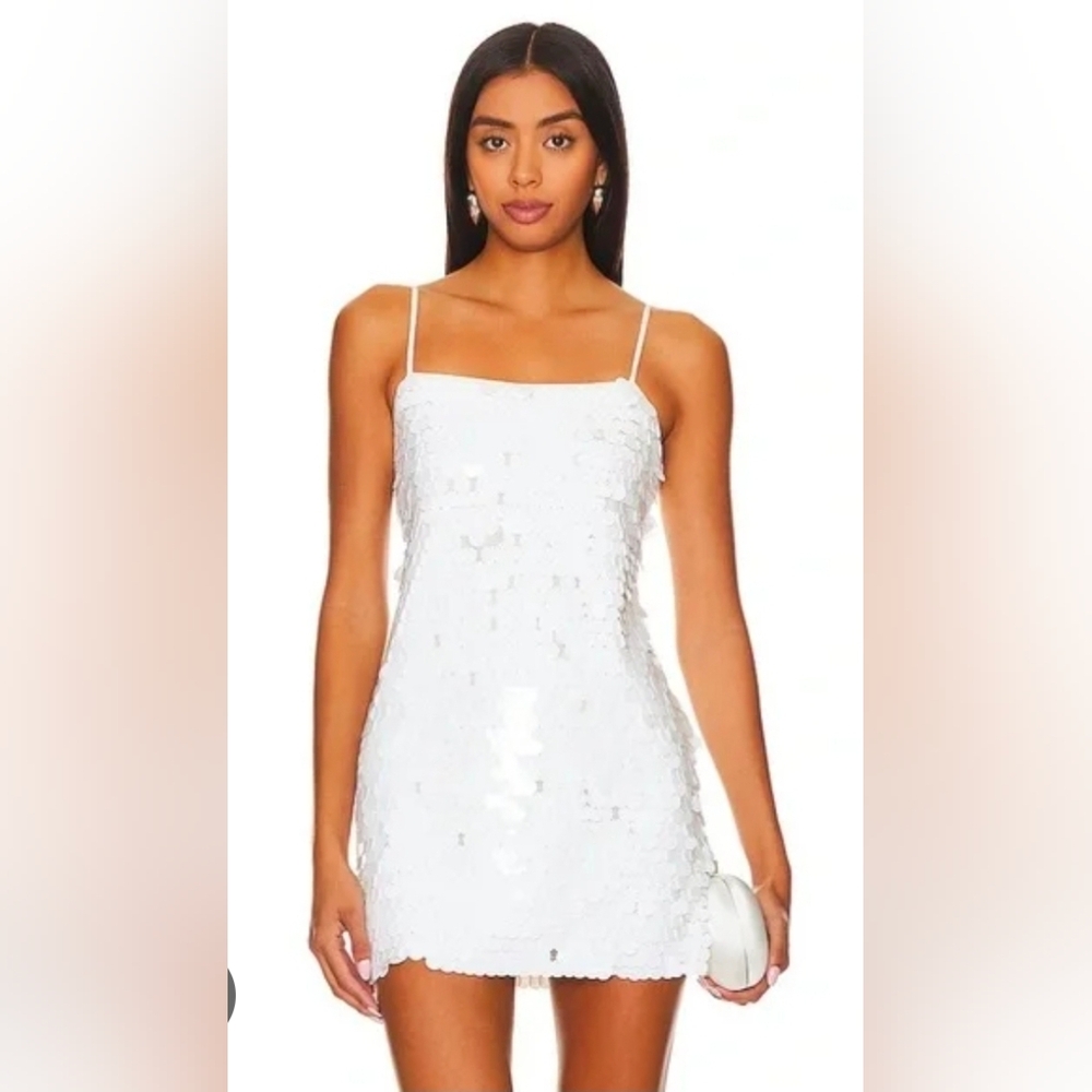 Karina Grimaldi White Sequin Mini Dress